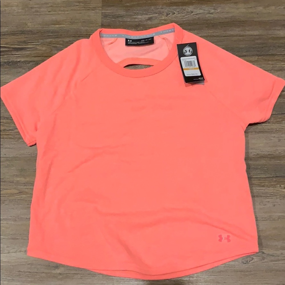 Small pink threadborne under armour shirt